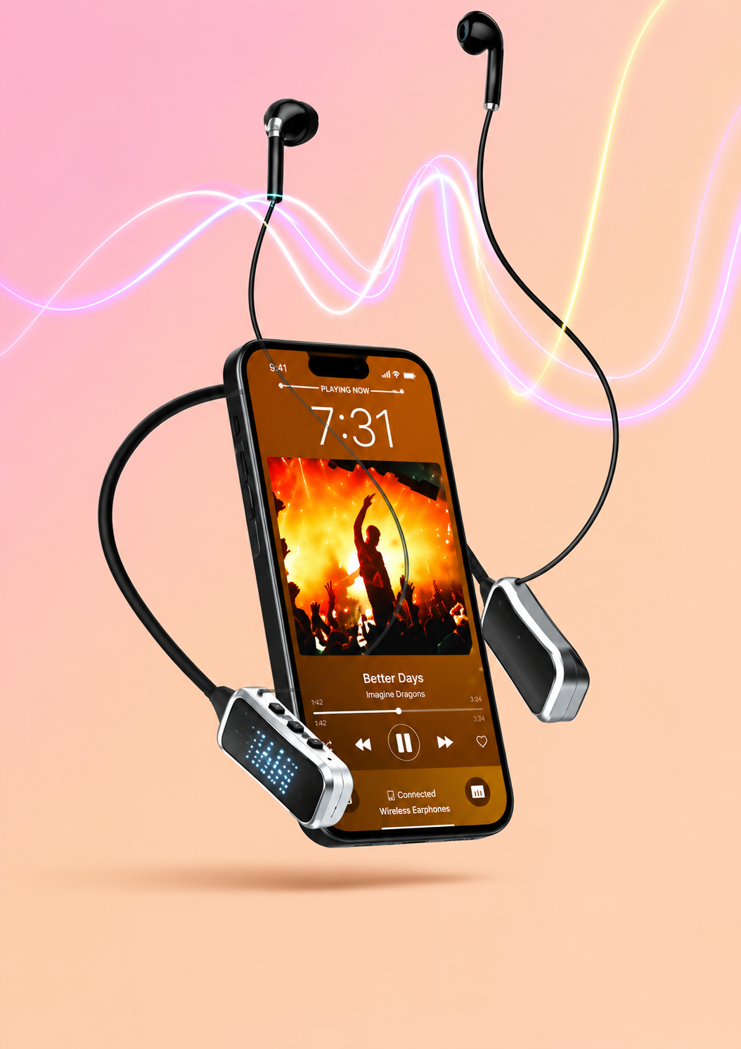 Bluetooth Headset with Digital Display & IPX4 Protection