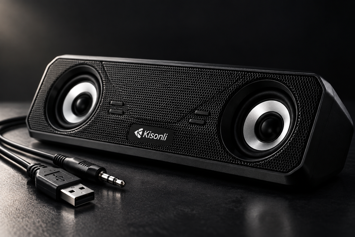Kisonli I-610 USB Soundbar macro close-up